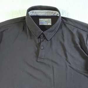 Twillory‎ Polo Shirt Mens 2XL Athleisure Performance Short Sleeve Black